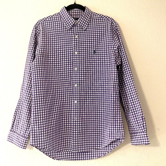 Ralph Lauren Men's Purple Gingham Check Button Down (M) - Picture 1 of 7